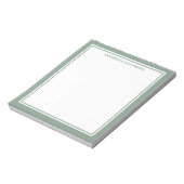 Salbeigrün minimalistisches Monogramm Notizblock (Rotiert)