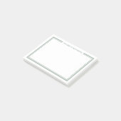 Salbeigrün minimalistisches Monogramm Post-it Klebezettel (angewinkelt)