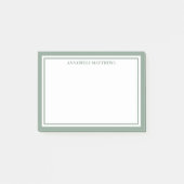 Salbeigrün minimalistisches Monogramm Post-it Klebezettel (Vorderseite)