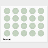 Salbeigrün minimalistisches Save-the-Date Runder Aufkleber (Blatt)