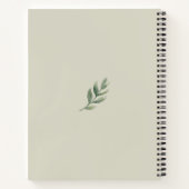 Salbeigrün minimalistisches Spiralnotizbuch Notizblock (Rückseite)