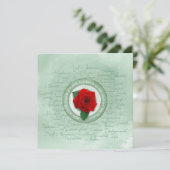 Salbeigrün mit Stärkungsspruch roter Rose (Stehend Vorderseite)