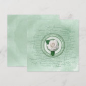 Salbeigrün mit Weißer Rose Ermutigungszitat (Vorne/Hinten)
