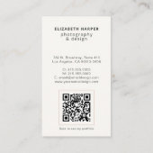 Salbeigrün Modernes Foto-QR-Code Professionell Visitenkarte (Rückseite)