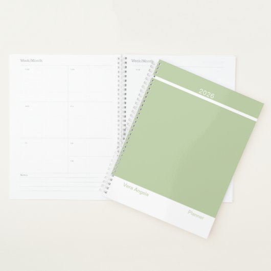 Salbeigrün Modernes Layout Groß Planer (Anzeige)