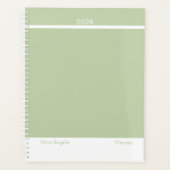 Salbeigrün Modernes Layout Groß Planer (Vorderseite)