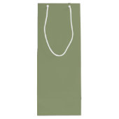 Salbeigrün Neutrale Elegante Einheitliche Farbe Geschenktüte Für Weinflaschen (Rückseite)