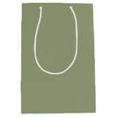 Salbeigrün Neutrale Elegante Einheitliche Farbe Mittlere Geschenktüte (Vorderseite)