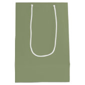 Salbeigrün Neutrale Elegante Einheitliche Farbe Mittlere Geschenktüte (Rückseite)