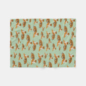 Salbeigrün Orange Dschungel Tiger Tier Muster Fleecedecke (Vorderseite (Horizontal))