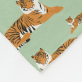 Salbeigrün Orange Dschungel Tiger Tier Muster Fleecedecke (Ecke)