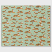 Salbeigrün Orange Dschungel Tiger Tier Muster Geschenkpapier (Flach)
