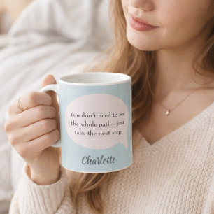 Salbeigrün rosafarben inspirierender Ziel-Zitat Kaffeetasse