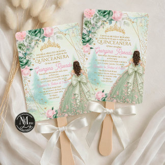 Salbeigrün Rosarot Whimsical Forest Quinceañera Einladung