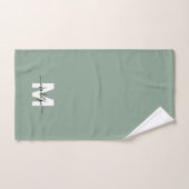 Salbeigrün Schriftname Monogramm Handtuch (Handtuch)