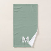 Salbeigrün Schriftname Monogramm Handtuch (Handtuch)