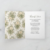 Salbeigrün und Creme Hochzeit Dankeskarte (Innenseite)