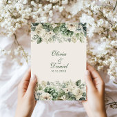 Salbeigrün und Elfenbein Hochzeitsprogramm mit Wil Programm