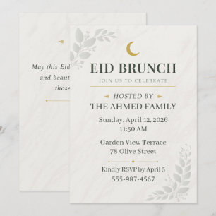 Salbeigrün und Gold Botanical Sage Eid Brunch Mond Einladung