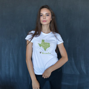 Salbeigrün und Grau Zuhause - Texas T-Shirt