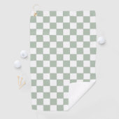 Salbeigrün und weiß kariert golfhandtuch (Insitu)