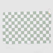 Salbeigrün und weiß kariert golfhandtuch (Horizontal)