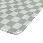 Salbeigrün und Weiß kariert Schneidebrett (Ecke)
