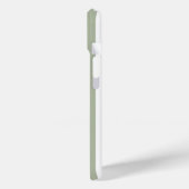 Salbeigrün und weiße monogrammierte Streifen Case-Mate iPhone Hülle (Rückseite / Links)