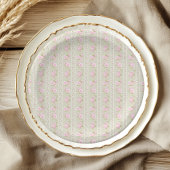 Salbeigrün Vintage-Blumenmuster Pappteller