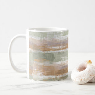 Salbeigrün Violett Orange Weiß Aquarellstreifen Kaffeetasse