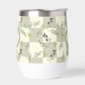 Salbeigrün Wasserfarbe Chic Oliven Muster Monogram (Links)