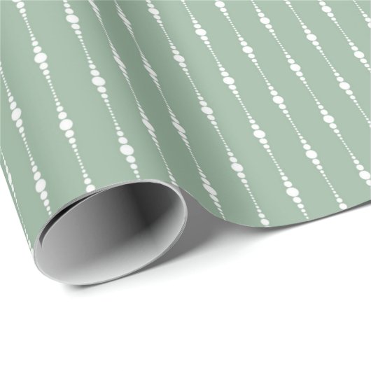 Salbeigrün Wasserfarbenmuster Geschenkpapier (Rolleneckpunkt)
