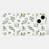 Salbeigrüne Aquarell-Oliven Case-Mate iPhone Hülle (Rückseite (Horizontal))