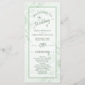 Salbeigrüne Aquarell-Pfingstrosen Elegante Boho-Ho Programm (Vorderseite)