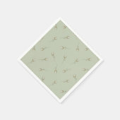 Salbeigrüne Aquarell-Rosenknospe Serviette (Ecke)