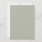 Salbeigrüne Aquarell-Rustikal-Hochzeit Einladung (Rückseite)