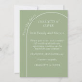 Salbeigrüne Arch Minimalist Save The Date Flachkar (Vorderseite)