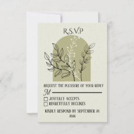 Salbeigrüne Arch RSVP Karte