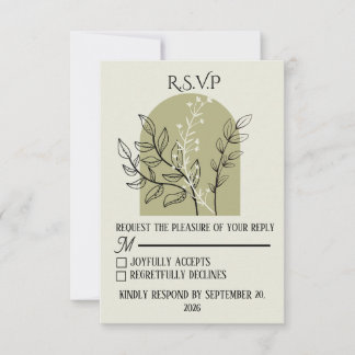 Salbeigrüne Arch RSVP Karte