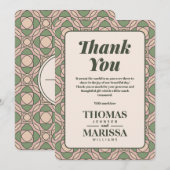 Salbeigrüne Art Deco Hochzeit Danke Karte (Vorne/Hinten)
