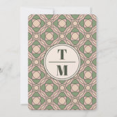 Salbeigrüne Art Deco Hochzeit Danke Karte (Rückseite)