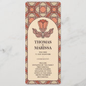 Salbeigrüne Art Nouveau-Hochzeitsprogrammkarte Programm (Vorderseite)