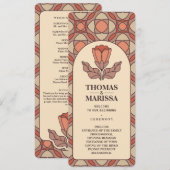 Salbeigrüne Art Nouveau-Hochzeitsprogrammkarte Programm (Vorne/Hinten)