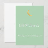 Salbeigrüne Ästhetik Eid Mubarak Grußkarte (Vorne/Hinten)