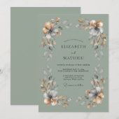 Salbeigrüne Ätherische Boho-Hochzeit Einladung (Vorne/Hinten)