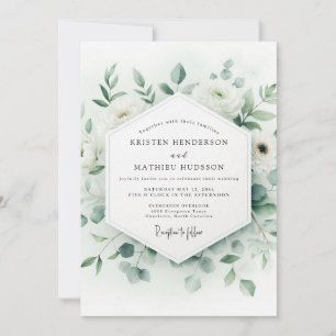Salbeigrüne Ätherische Botanische Hochzeit Einladung