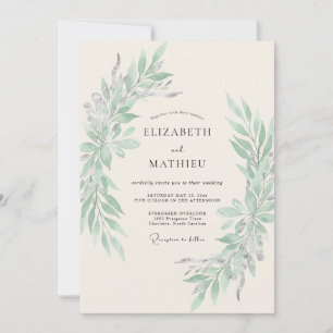 Salbeigrüne Ätherische Hochzeit Einladung
