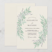 Salbeigrüne Ätherische Hochzeit Einladung (Vorne/Hinten)