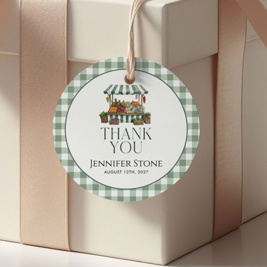 Salbeigrüne Babyparty zur Hochzeit Geschenkanhänger