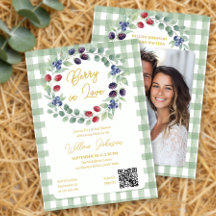Salbeigrüne Berry in Love Gingham Brautparty